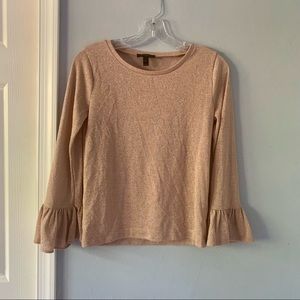 J. Crew frilly long sleeve glitter top